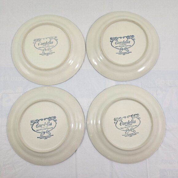 Cordella Bluet Hand Decorated 7 ¾” Stoneware Salad Luncheon Plates – Set of 4 - Picture 14 of 14